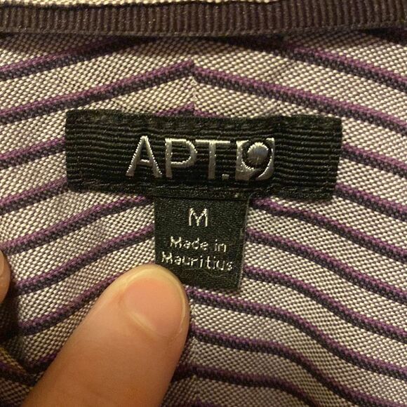 Apt 9 Mens Purple Striped Dress Shirt Medium - Picture 5 of 6